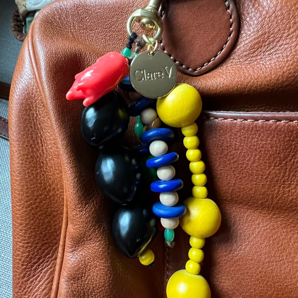 Clare V Vibrant Beaded Purse Charm